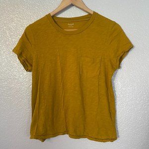 Madewell Mustard Tee with Pocket Size Medium